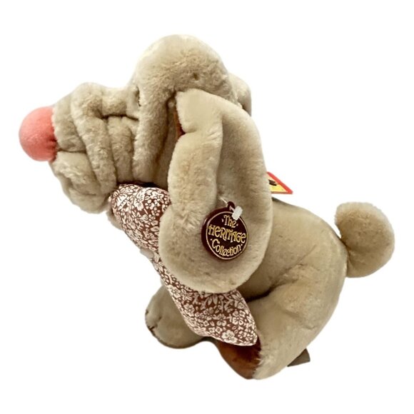 Vintage Wrinkles Ganz Dog Beige Plush Tag 10 in with Bone and Tags 1984 - Picture 5 of 16